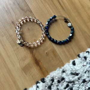 Light pink and Blue Beaded Bracelets